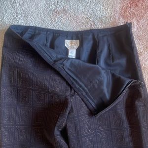 Talbots Lined Pants Black w/Brown stitching pattern Sz 16 Like New PERFECT